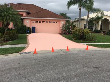 Concrete Painting (Driveway Stenciling) in Town "N' Country, FL (1)